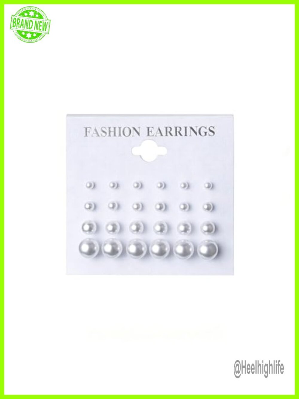 12 Pairs Simulated Pearl Stud Earrings Hypoallergenic Stainless Steel Set